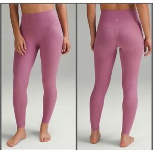 Lululemon Align High Rise Ribbed 28" Leggings Velvet Dust Athleisure Yoga Size 4